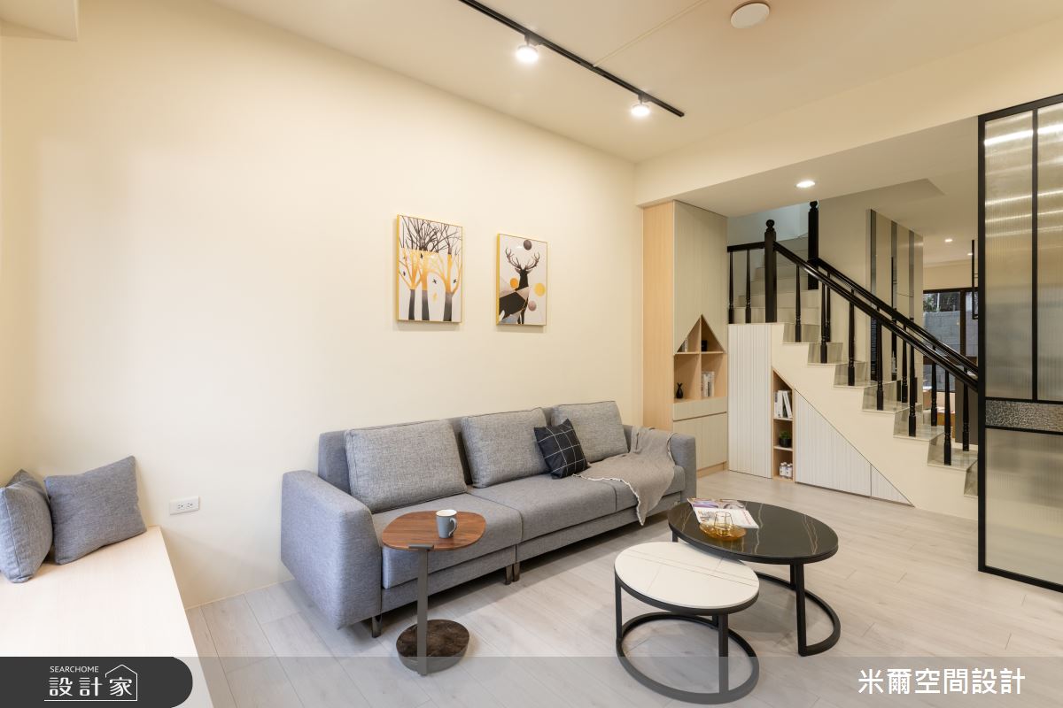 60坪新成屋(5年以下)＿北歐風客廳臥榻案例圖片＿米爾空間設計＿米爾_藍帶灰調_彰化溪湖之4