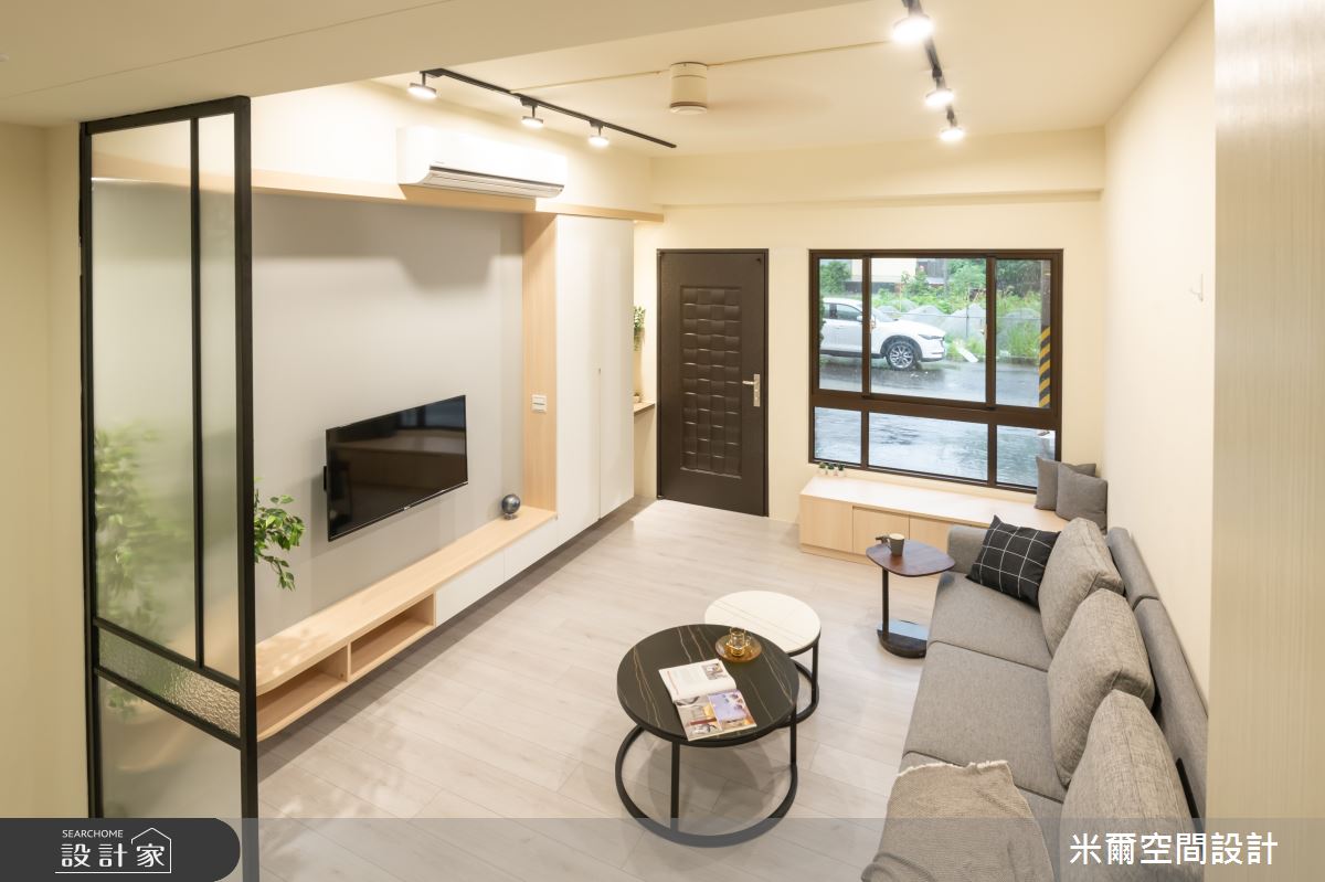 60坪新成屋(5年以下)＿北歐風玄關客廳臥榻案例圖片＿米爾空間設計＿米爾_藍帶灰調_彰化溪湖之11