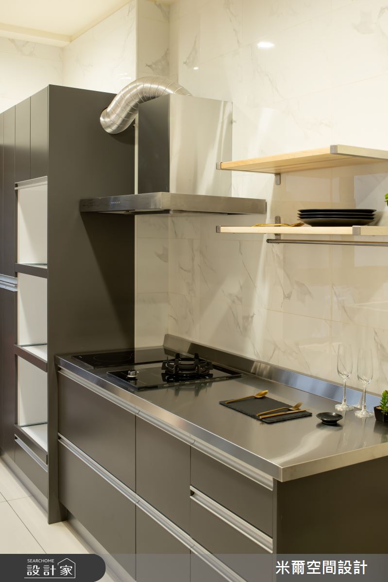 60坪新成屋(5年以下)＿北歐風廚房案例圖片＿米爾空間設計＿米爾_藍帶灰調_彰化溪湖之13