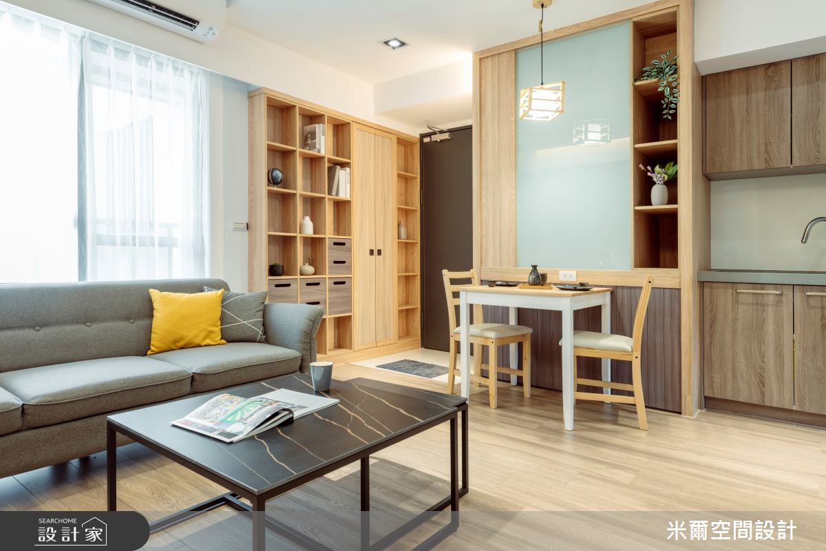 20坪新成屋(5年以下)＿日式風玄關客廳餐廳廚房案例圖片＿米爾空間設計＿米爾_清昕日感_台南北區之5