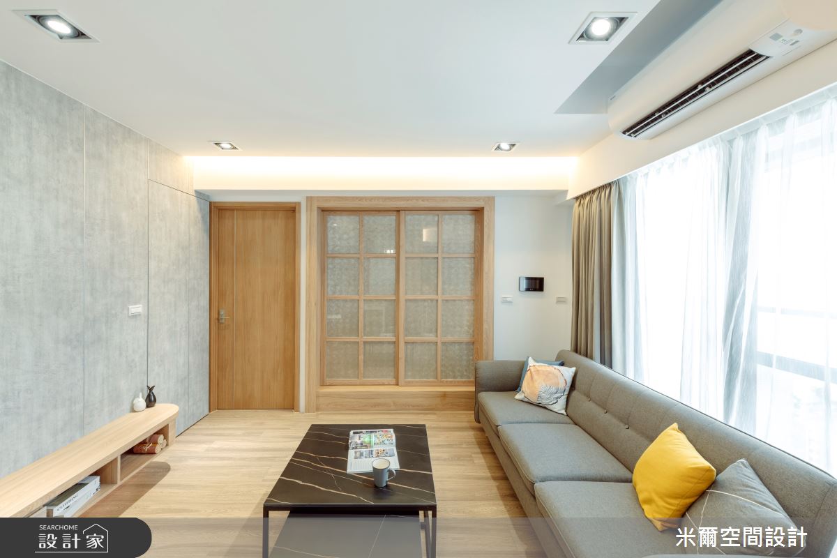 20坪新成屋(5年以下)＿日式風客廳案例圖片＿米爾空間設計＿米爾_清昕日感_台南北區之9