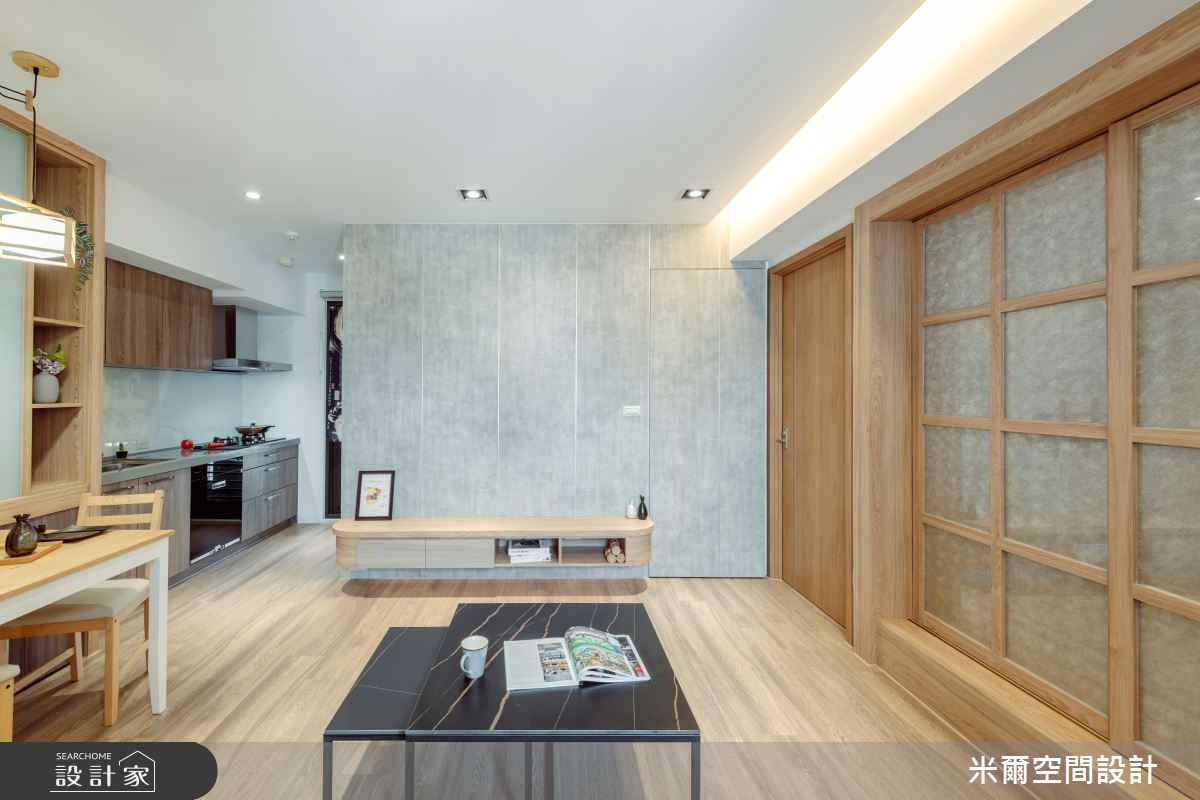 20坪新成屋(5年以下)＿日式風客廳餐廳廚房案例圖片＿米爾空間設計＿米爾_清昕日感_台南北區之20
