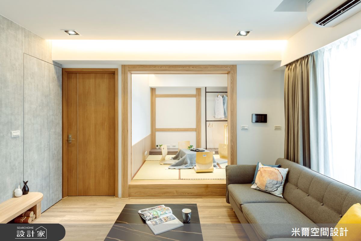 20坪新成屋(5年以下)＿日式風客廳和室案例圖片＿米爾空間設計＿米爾_清昕日感_台南北區之11