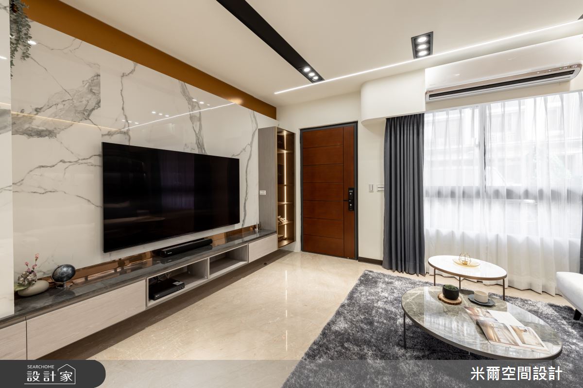 60坪新成屋(5年以下)＿現代風玄關客廳案例圖片＿米爾空間設計＿米爾_交織心玄_台中龍井之3
