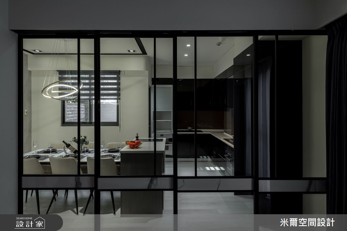 60坪新成屋(5年以下)＿現代風餐廳廚房中島案例圖片＿米爾空間設計＿米爾_交織心玄_台中龍井之19