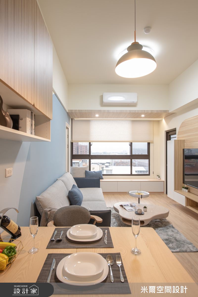25坪新成屋(5年以下)＿北歐風客廳餐廳臥榻案例圖片＿米爾空間設計＿米爾_莫蘭繽紛_台中烏日之9