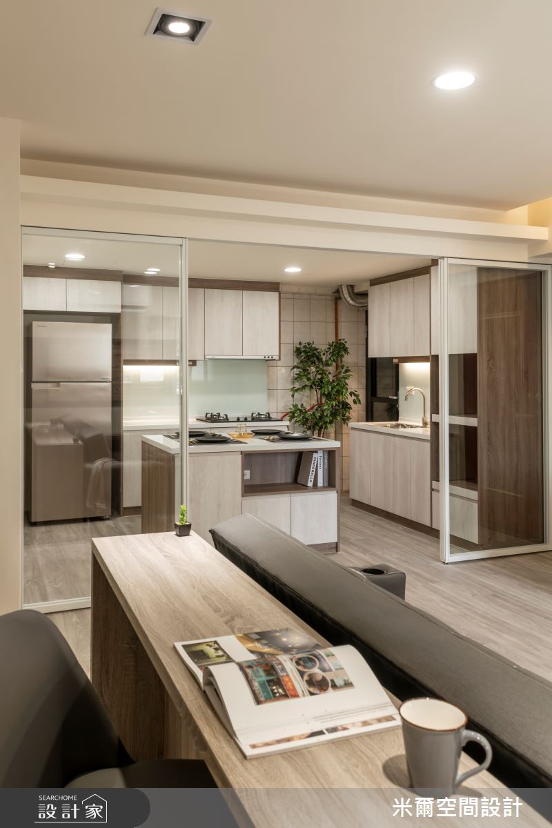 25坪中古屋(5~15年)＿北歐風廚房書房中島案例圖片＿米爾空間設計＿米爾_簡約烙印_桃園楊梅之18