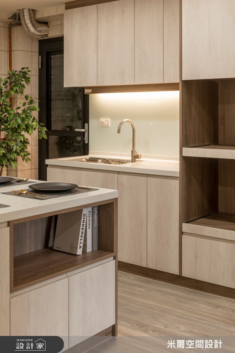 25坪中古屋(5~15年)＿北歐風廚房中島案例圖片＿米爾空間設計＿米爾_簡約烙印_桃園楊梅之25