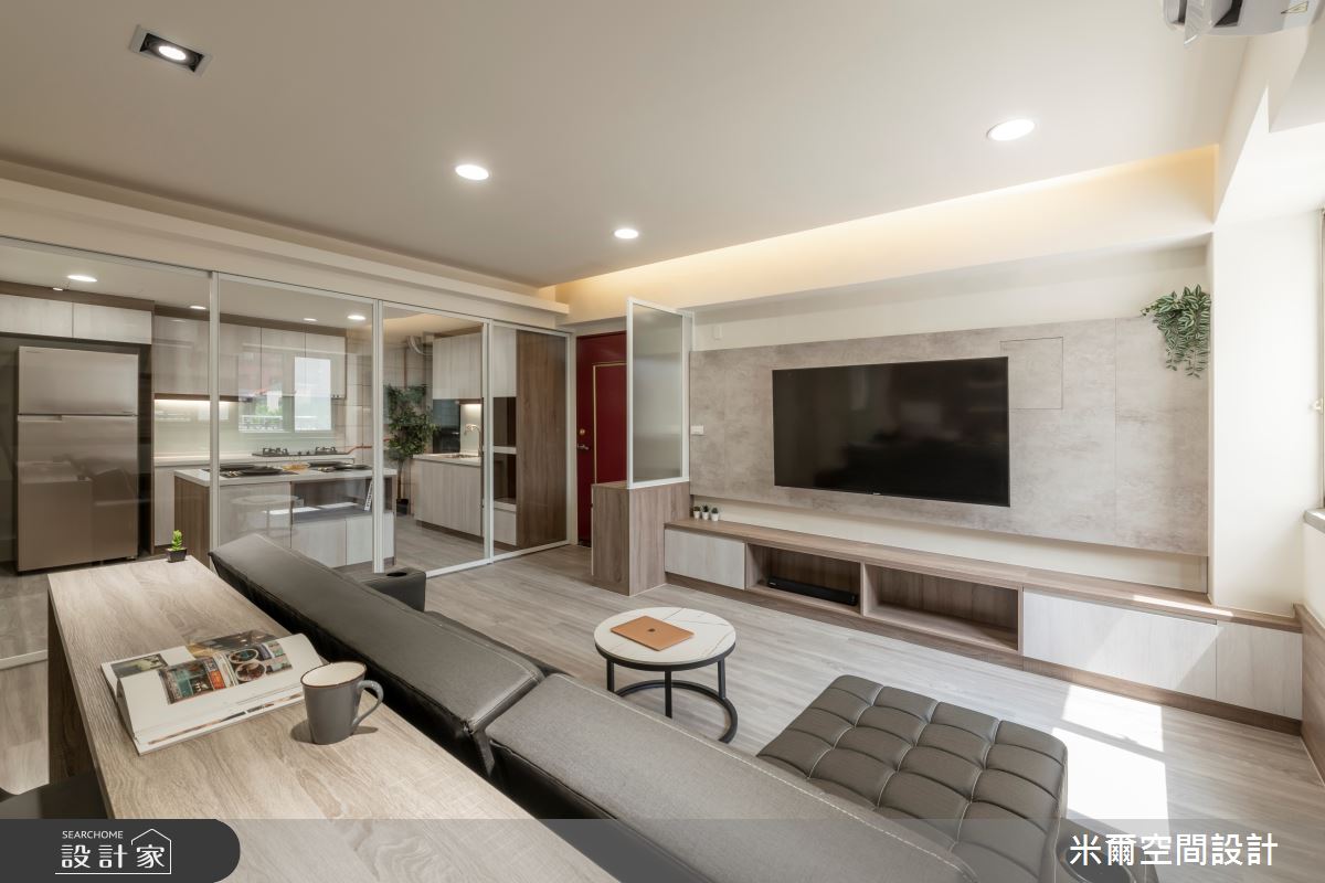 25坪中古屋(5~15年)＿北歐風客廳廚房中島案例圖片＿米爾空間設計＿米爾_簡約烙印_桃園楊梅之5