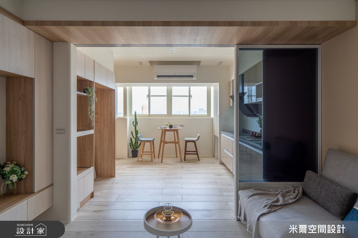 18坪中古屋(5~15年)＿混搭風客廳廚房多功能室案例圖片＿米爾空間設計＿米爾_日辰煦典_新竹東區之13