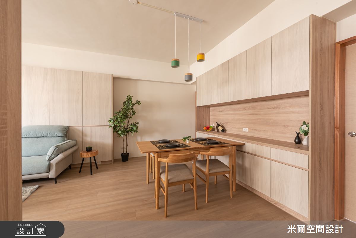 25坪中古屋(5~15年)＿北歐風客廳餐廳案例圖片＿米爾空間設計＿米爾_奶油天地_台中太平之6