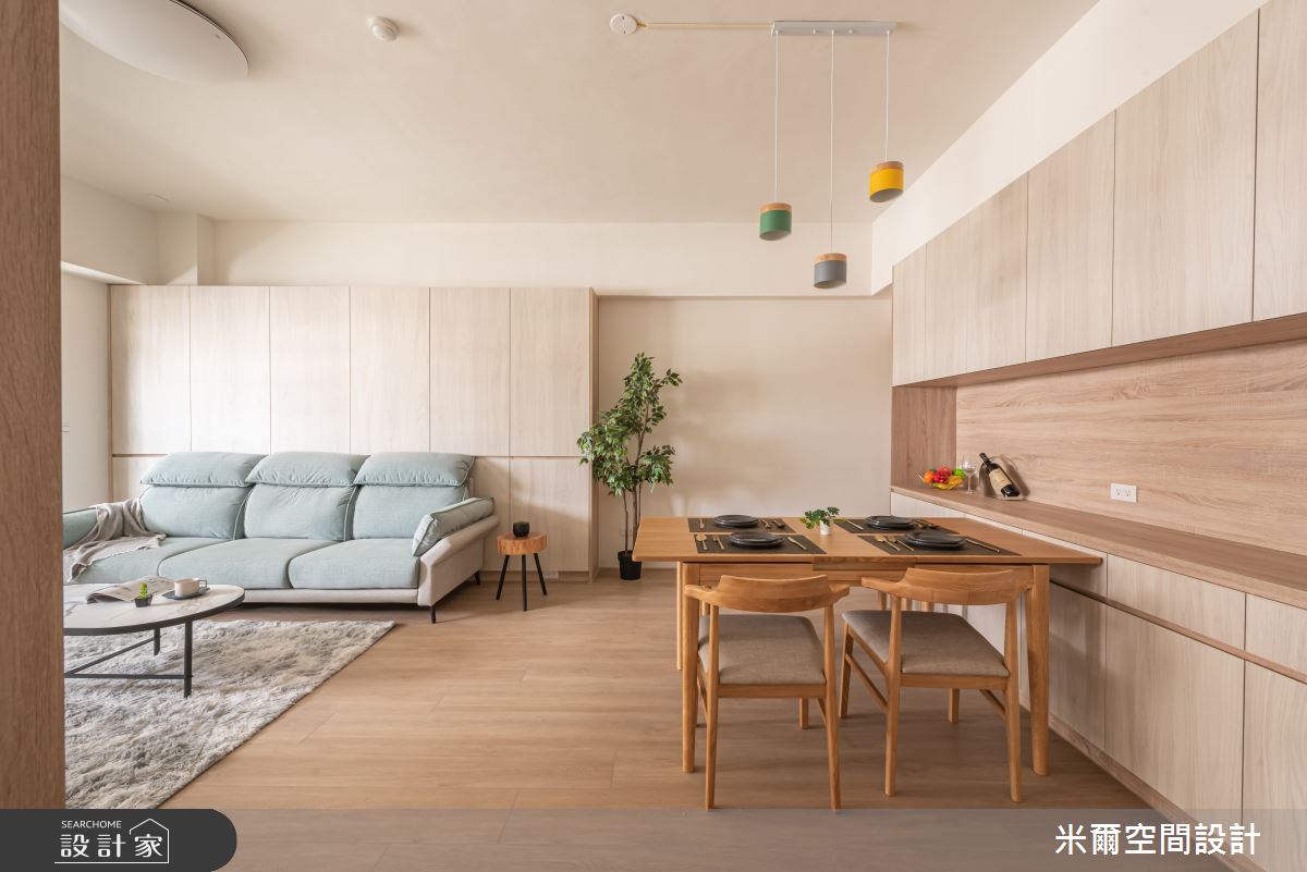 25坪中古屋(5~15年)＿北歐風客廳餐廳案例圖片＿米爾空間設計＿米爾_奶油天地_台中太平之7