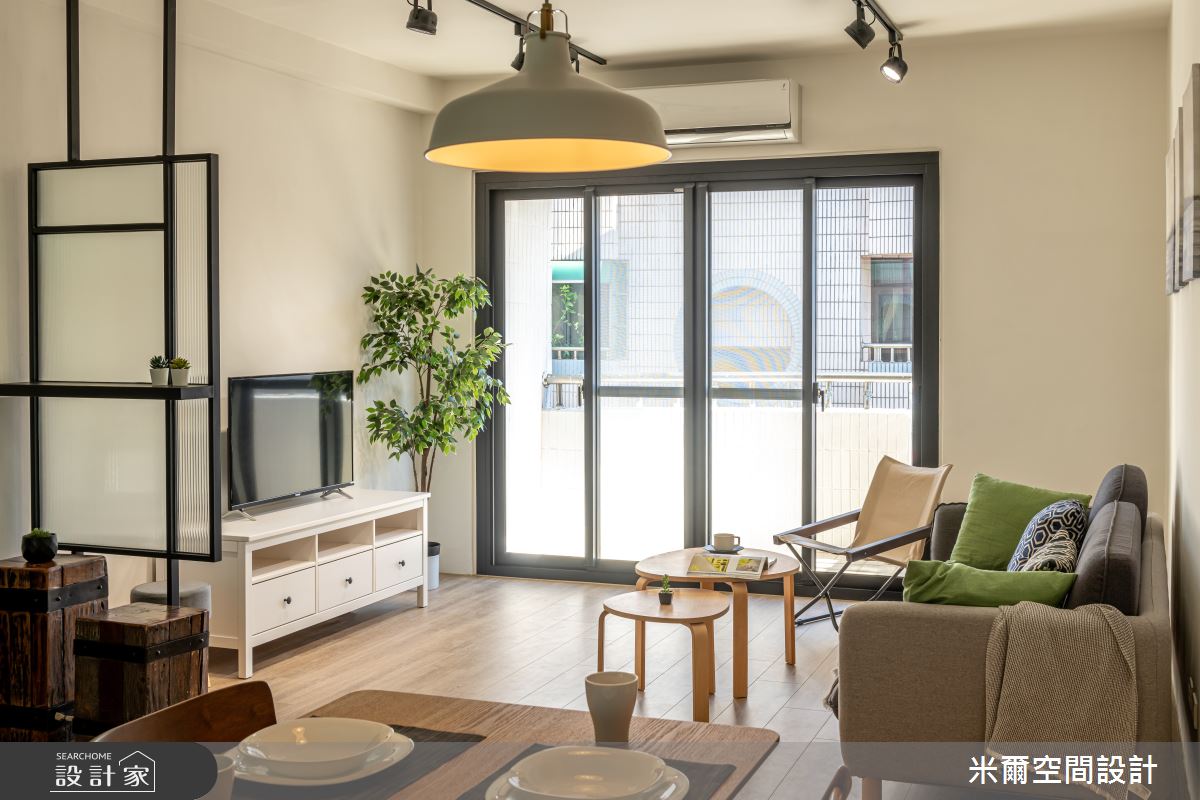 28坪中古屋(5~15年)＿鄉村風客廳餐廳案例圖片＿米爾空間設計＿米爾_仿美鄉村_新竹東區之5