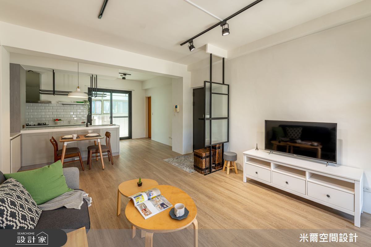 28坪中古屋(5~15年)＿鄉村風客廳案例圖片＿米爾空間設計＿米爾_仿美鄉村_新竹東區之11
