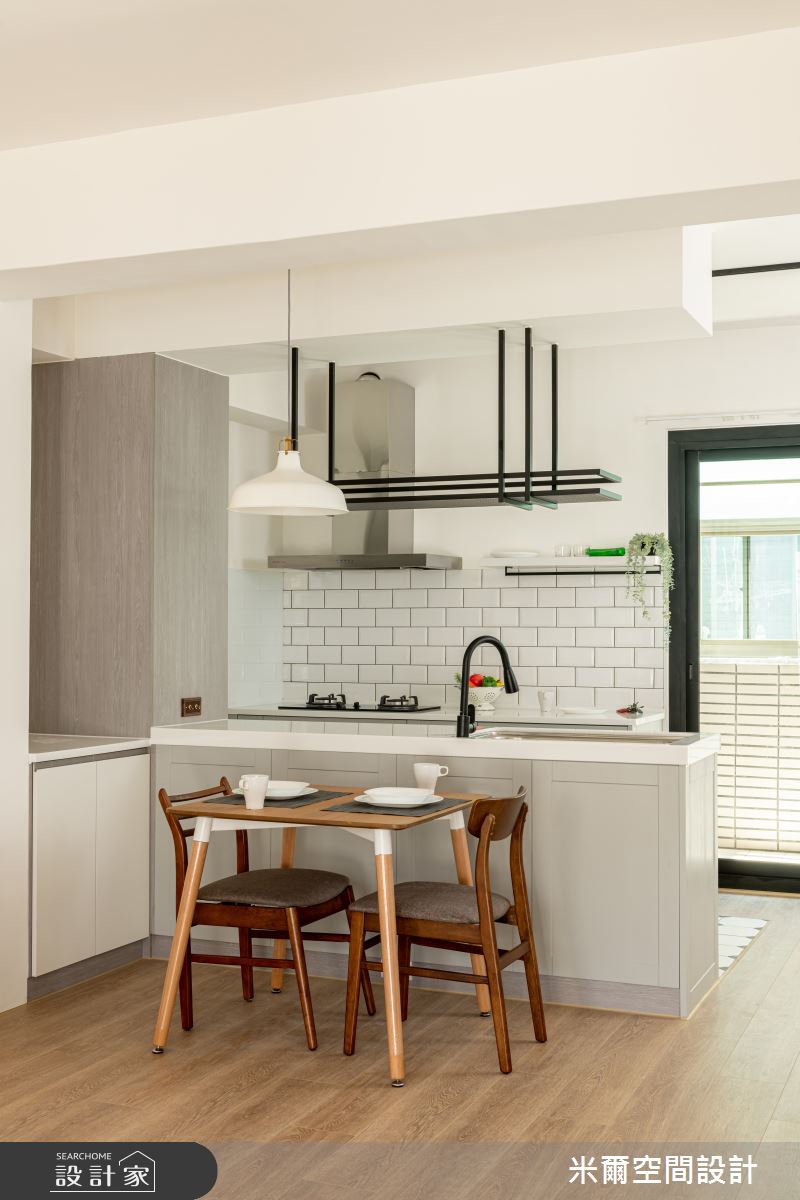 28坪中古屋(5~15年)＿鄉村風餐廳廚房中島案例圖片＿米爾空間設計＿米爾_仿美鄉村_新竹東區之16