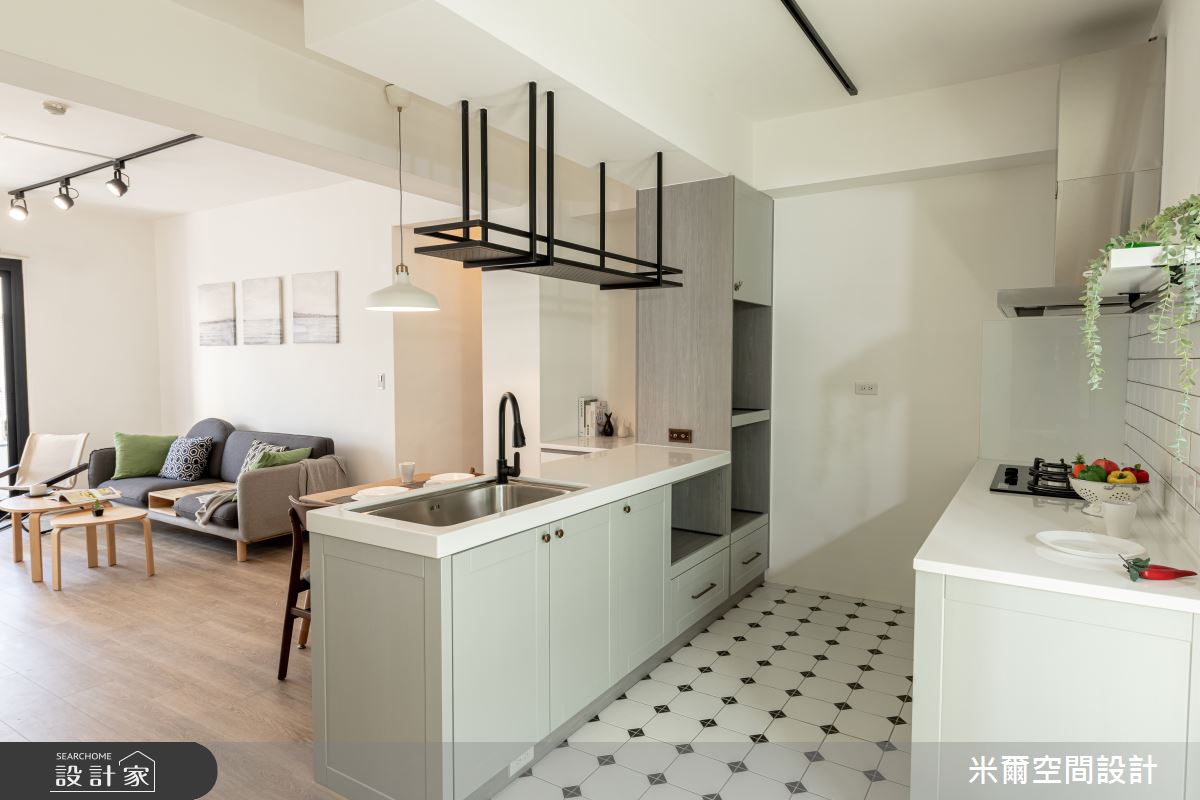 28坪中古屋(5~15年)＿鄉村風餐廳廚房中島案例圖片＿米爾空間設計＿米爾_仿美鄉村_新竹東區之18