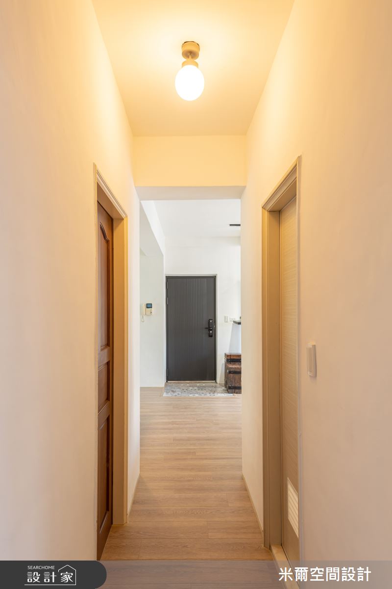 28坪中古屋(5~15年)＿鄉村風走廊案例圖片＿米爾空間設計＿米爾_仿美鄉村_新竹東區之22
