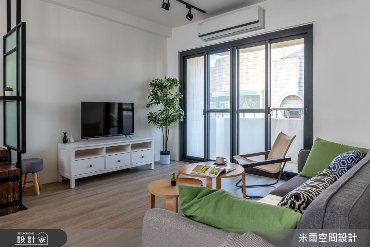 28坪中古屋(5~15年)＿鄉村風客廳案例圖片＿米爾空間設計＿米爾_仿美鄉村_新竹東區之6