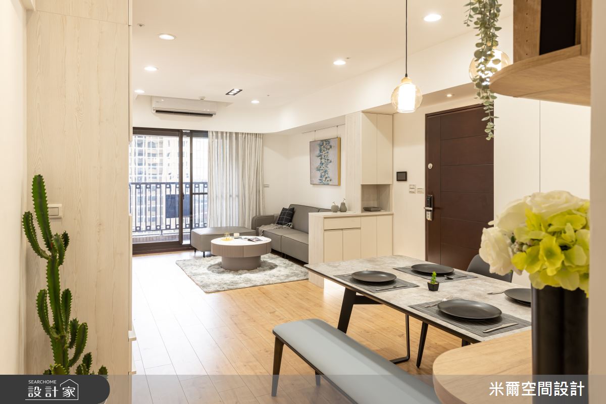 28坪中古屋(5~15年)＿北歐風客廳餐廳案例圖片＿米爾空間設計＿米爾_白丰木橡_新竹北區之5