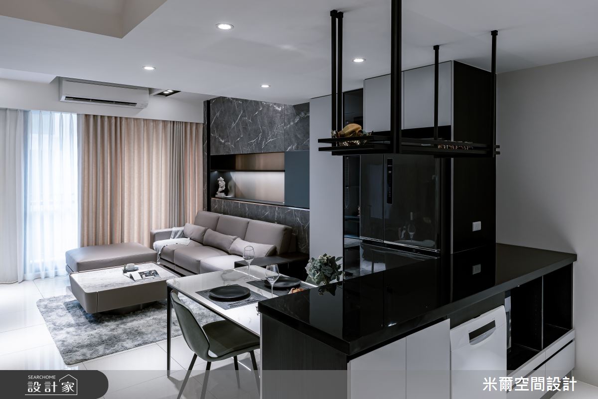 80坪新成屋(5年以下)＿現代風客廳餐廳中島案例圖片＿米爾空間設計＿米爾_王橋晶鑽_新竹北區之10