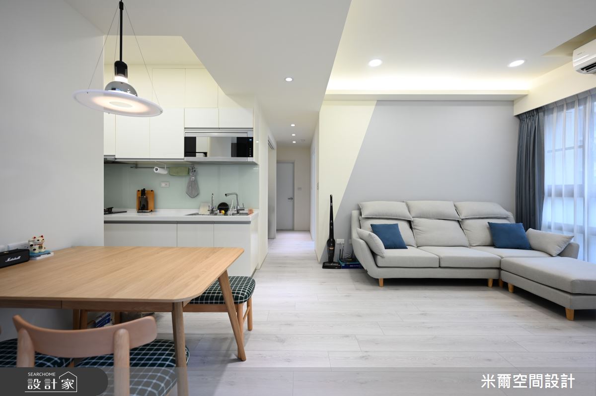 25坪中古屋(5~15年)＿北歐風客廳餐廳廚房案例圖片＿米爾空間設計＿米爾_四君子_新竹竹北之9