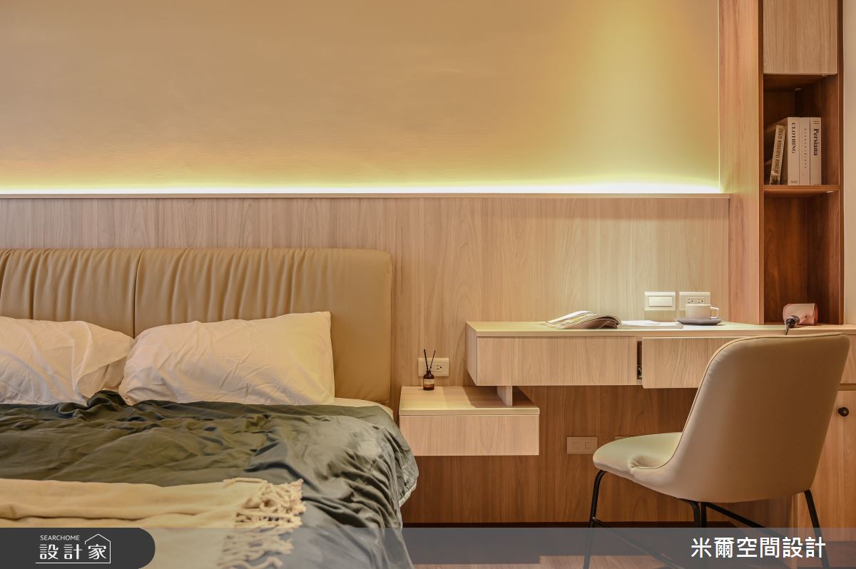 60坪新成屋(5年以下)＿奶茶風臥室案例圖片＿米爾空間設計＿米爾_有你有我_苗栗竹南之26