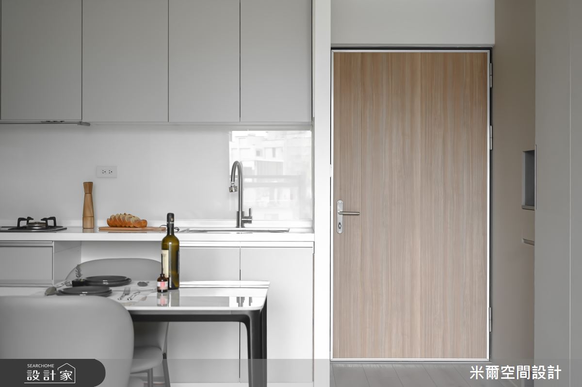 25坪新成屋(5年以下)＿現代風玄關餐廳廚房案例圖片＿米爾空間設計＿米爾_成真社區_新竹市之1