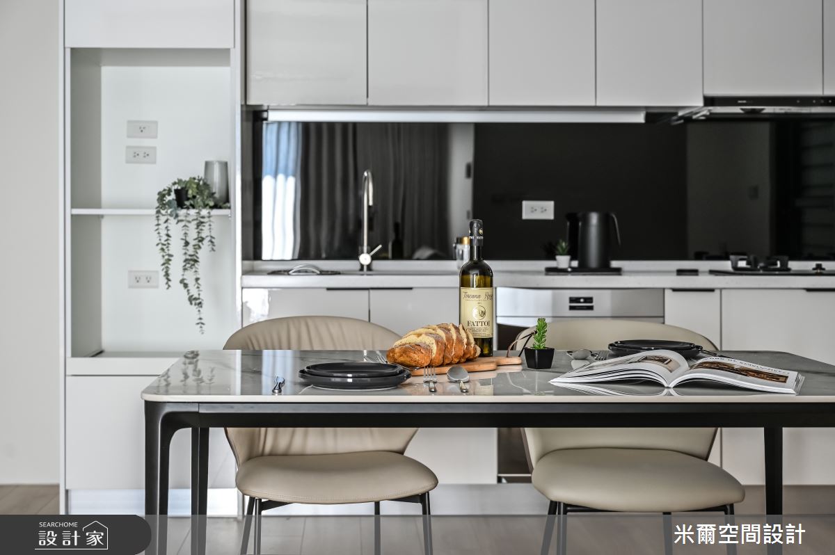 25坪新成屋(5年以下)＿北歐風餐廳廚房案例圖片＿米爾空間設計＿米爾_日光天晴_新竹竹北之9
