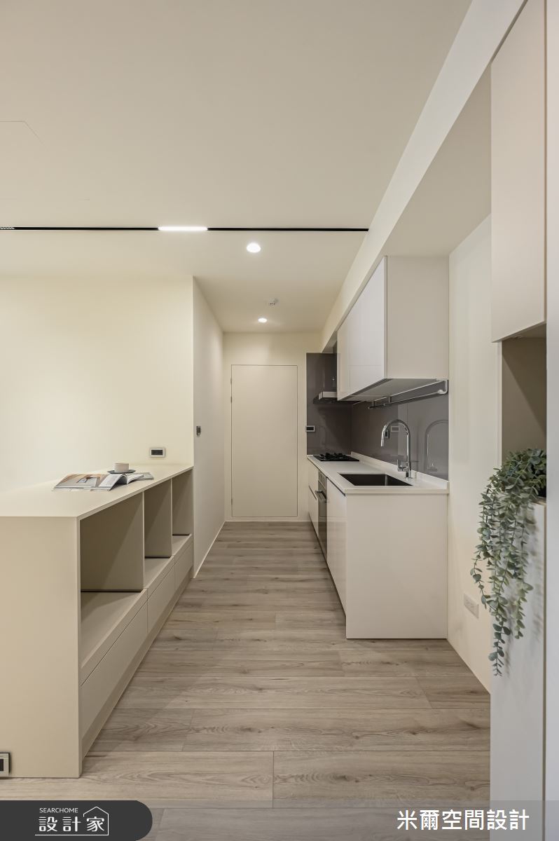 25坪新成屋(5年以下)＿奶油風餐廳廚房中島案例圖片＿米爾空間設計＿米爾_春福賦格_新竹香山之8