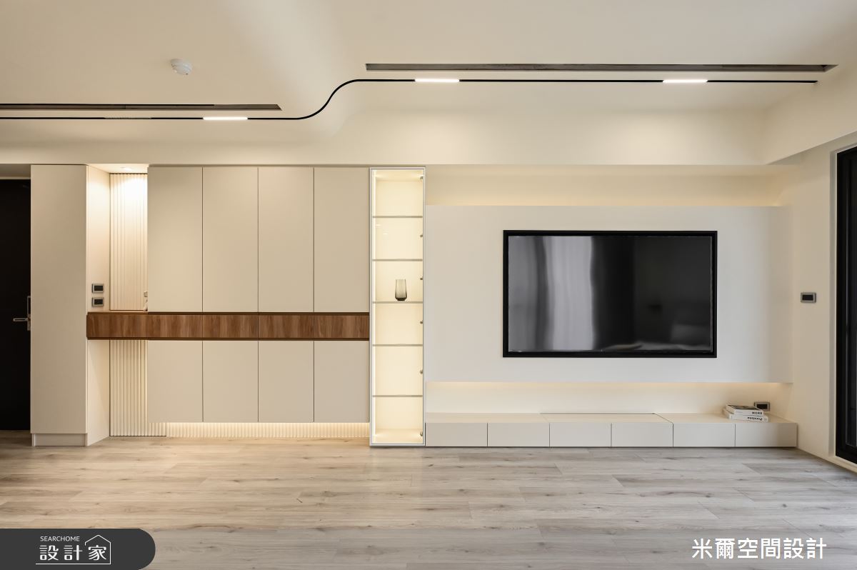 25坪新成屋(5年以下)＿奶油風客廳案例圖片＿米爾空間設計＿米爾_春福賦格_新竹香山之4