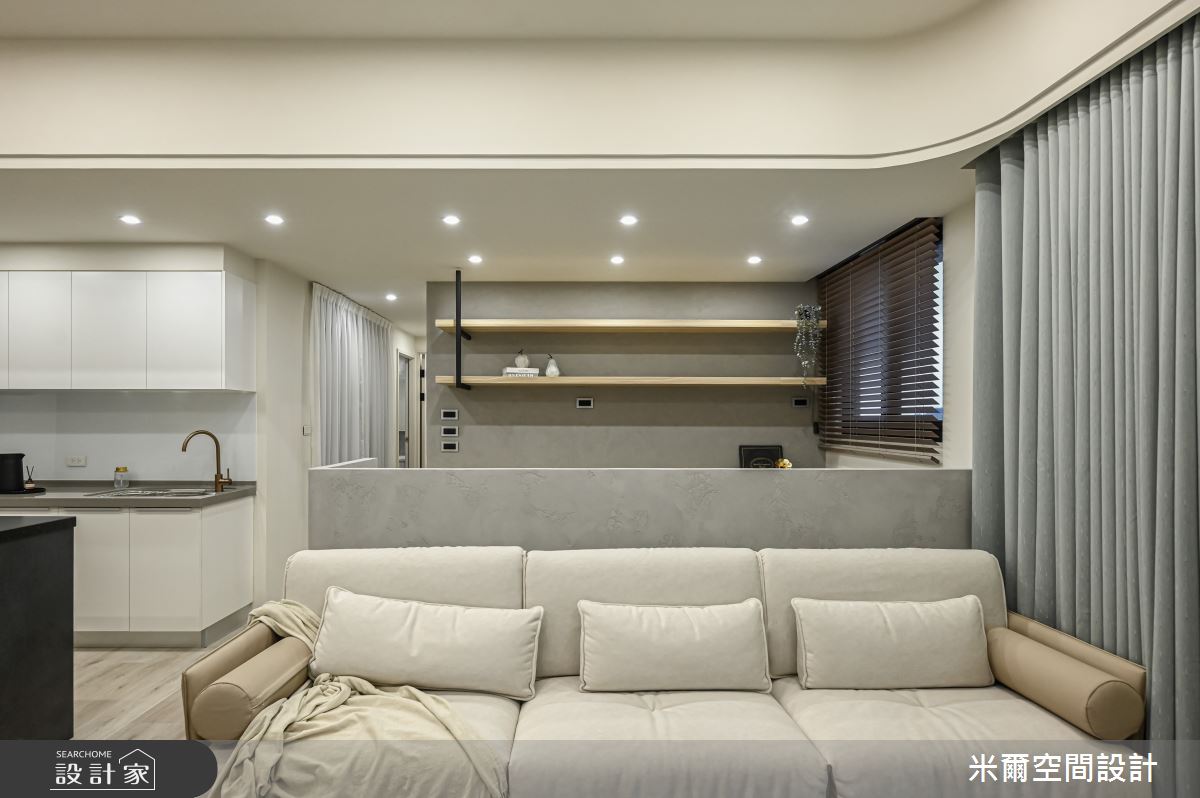 30坪新成屋(5年以下)＿美式風客廳書房案例圖片＿米爾空間設計＿米爾_雙橡園_新竹香山之4