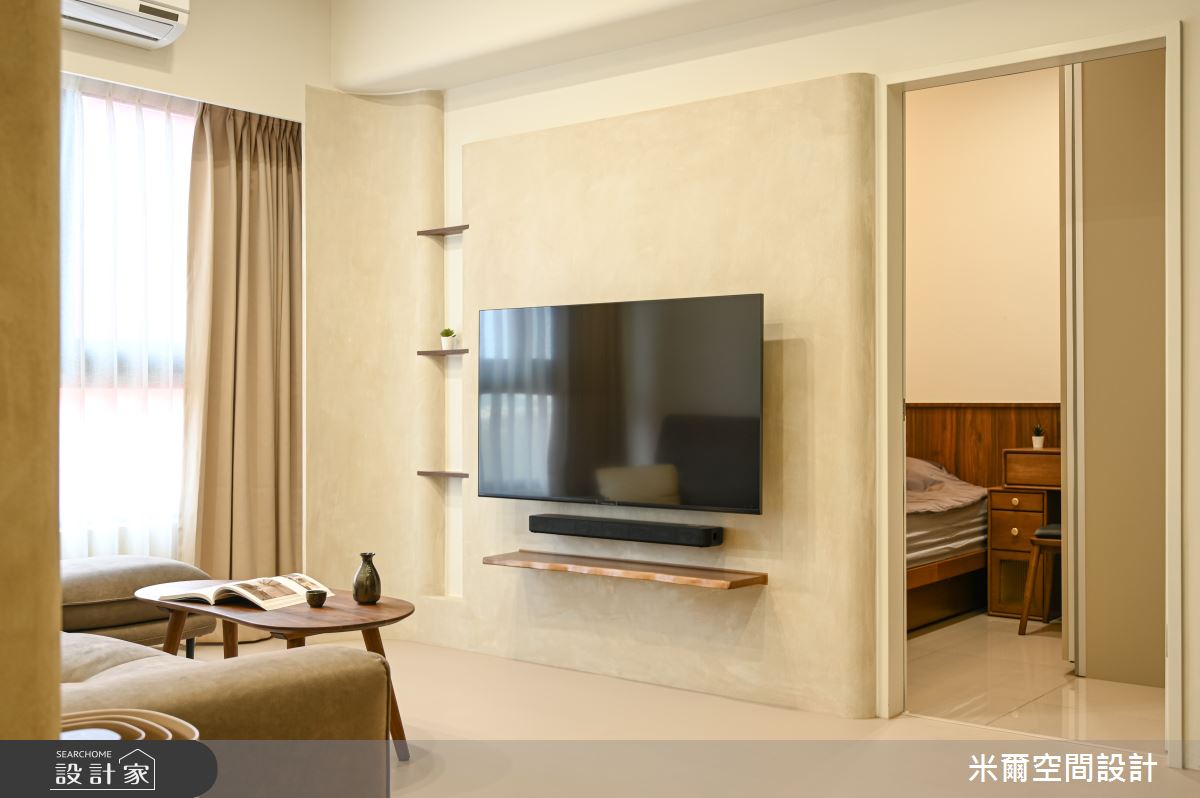 18坪新成屋(5年以下)＿奶茶風客廳案例圖片＿米爾空間設計＿米爾_新竹悅佳川青_新竹北區之6