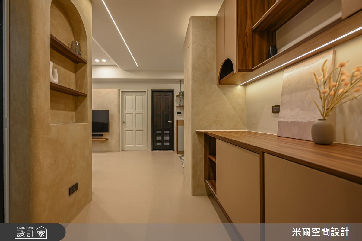 18坪新成屋(5年以下)＿奶茶風走廊案例圖片＿米爾空間設計＿米爾_新竹悅佳川青_新竹北區之13