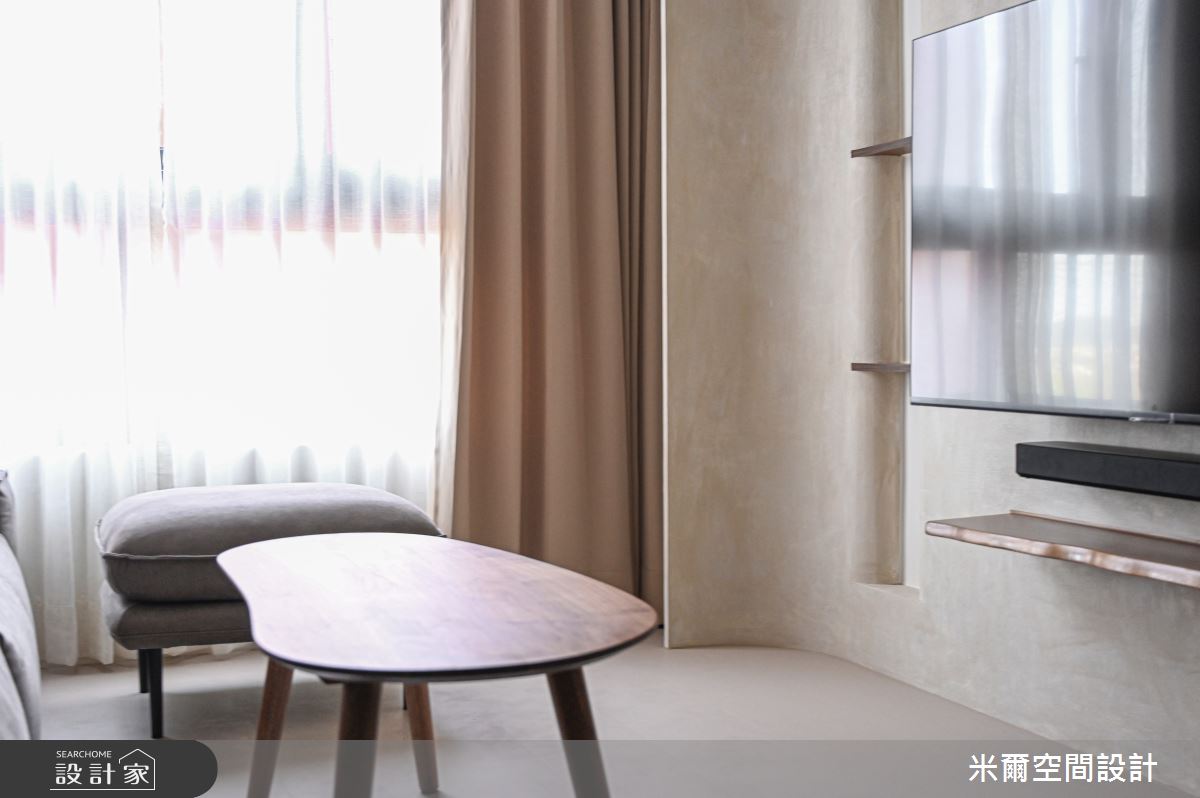 18坪新成屋(5年以下)＿奶茶風客廳案例圖片＿米爾空間設計＿米爾_新竹悅佳川青_新竹北區之9