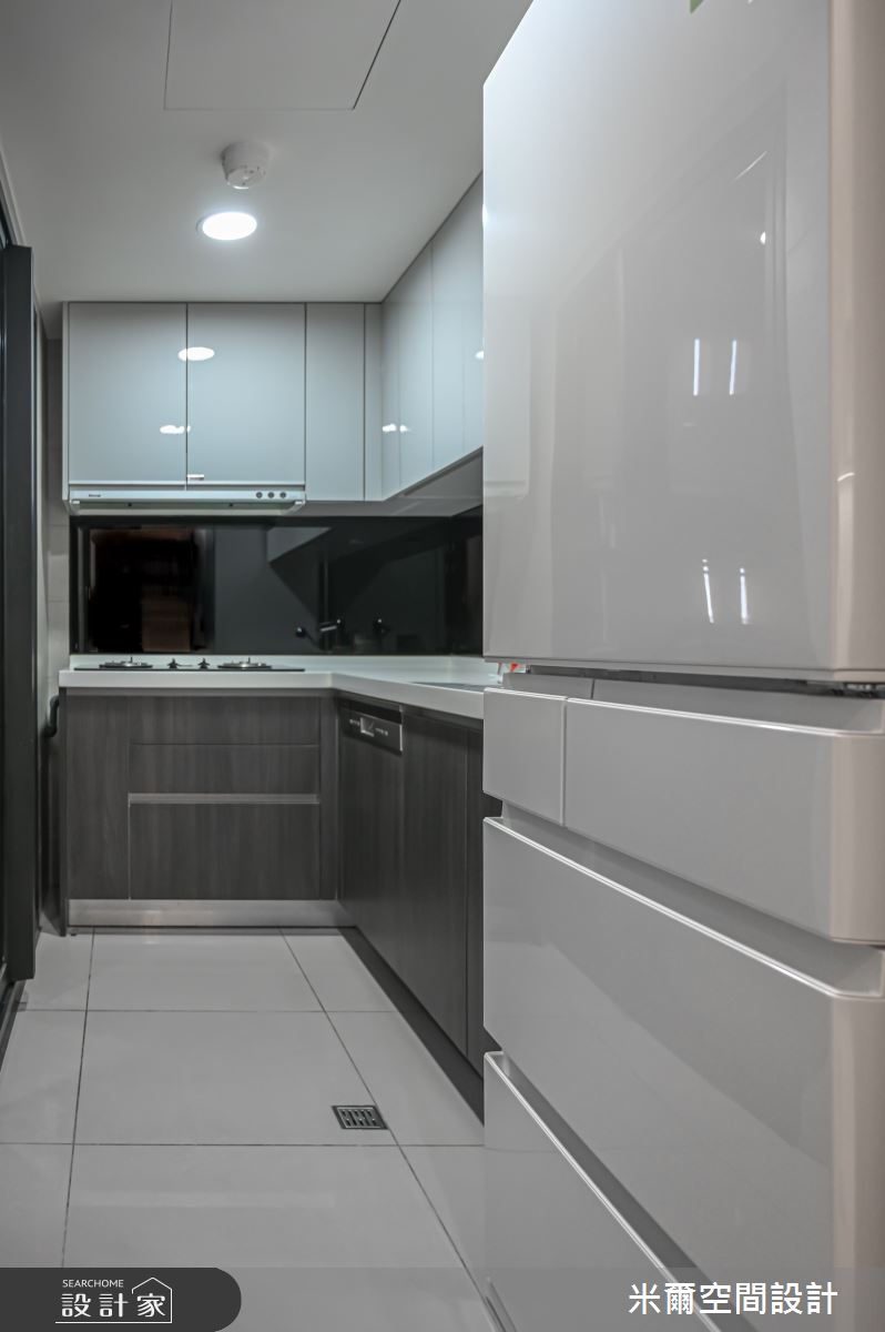 18坪新成屋(5年以下)＿奶茶風廚房案例圖片＿米爾空間設計＿米爾_新竹悅佳川青_新竹北區之17