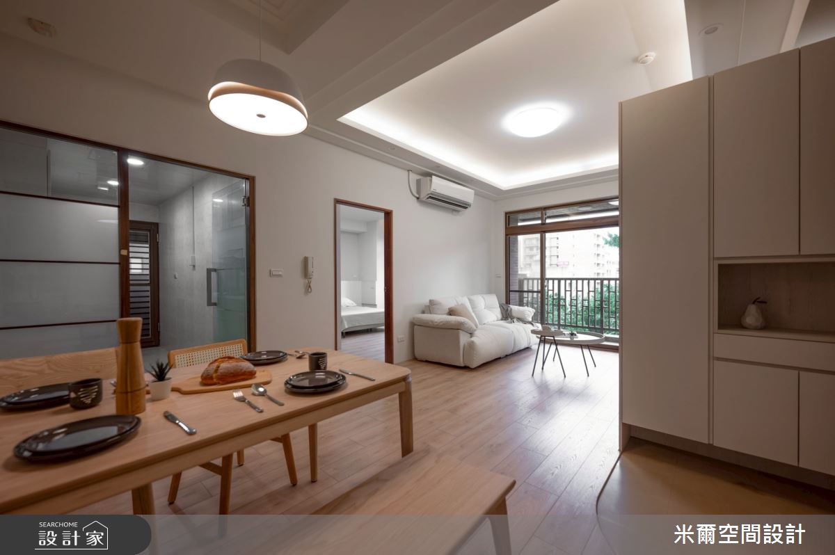 25坪新成屋(5年以下)＿現代風玄關客廳餐廳案例圖片＿米爾空間設計＿米爾_昌益璽硯_新竹竹北之1