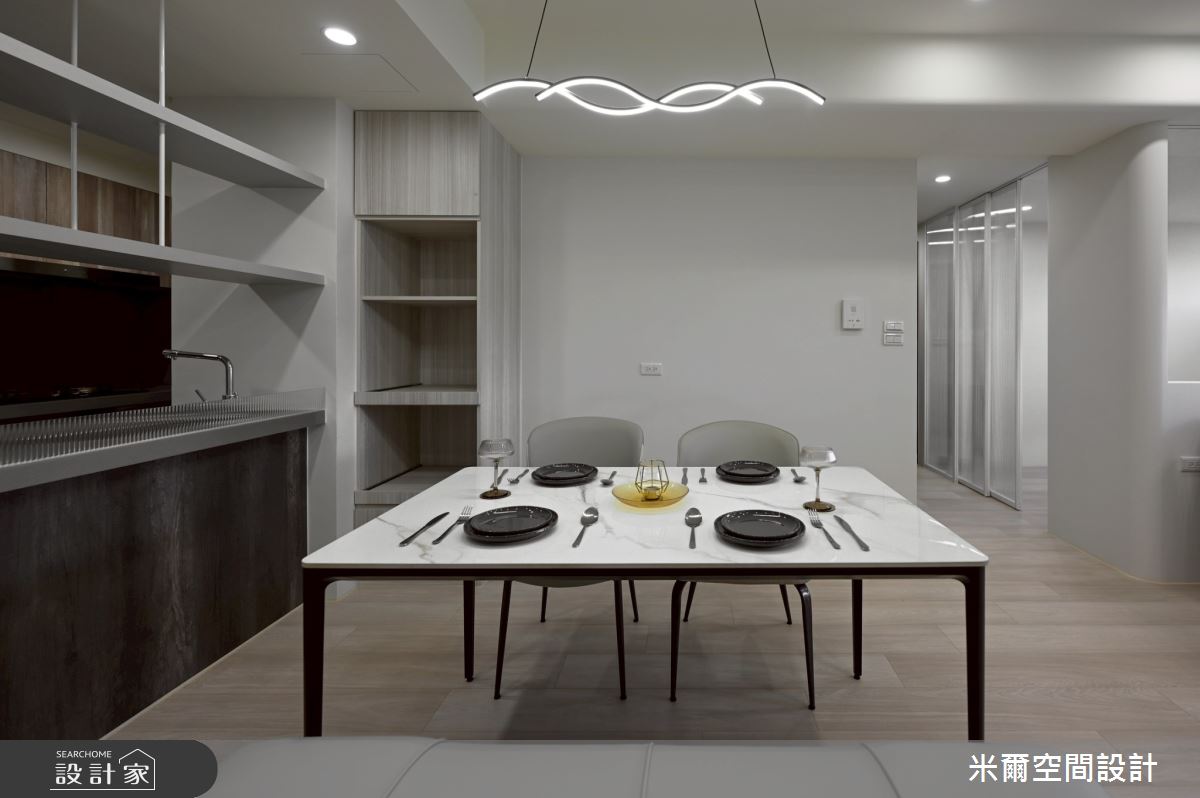 28坪新成屋(5年以下)＿現代風餐廳中島案例圖片＿米爾空間設計＿米爾_學府首席_新竹市之17