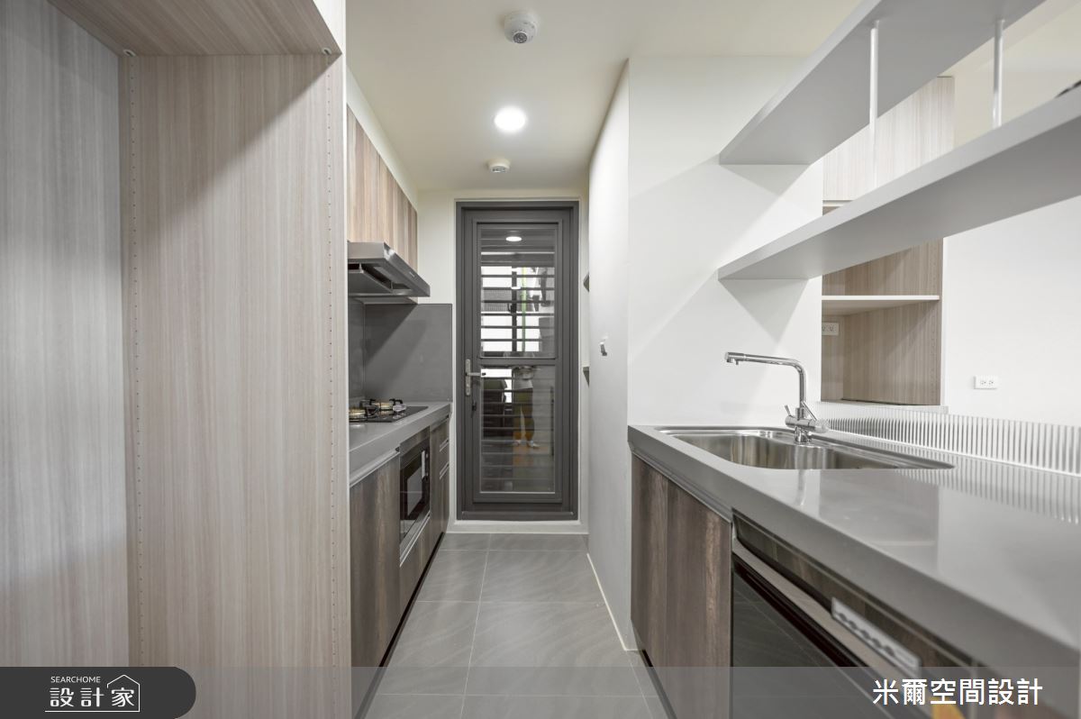28坪新成屋(5年以下)＿現代風廚房中島案例圖片＿米爾空間設計＿米爾_學府首席_新竹市之24