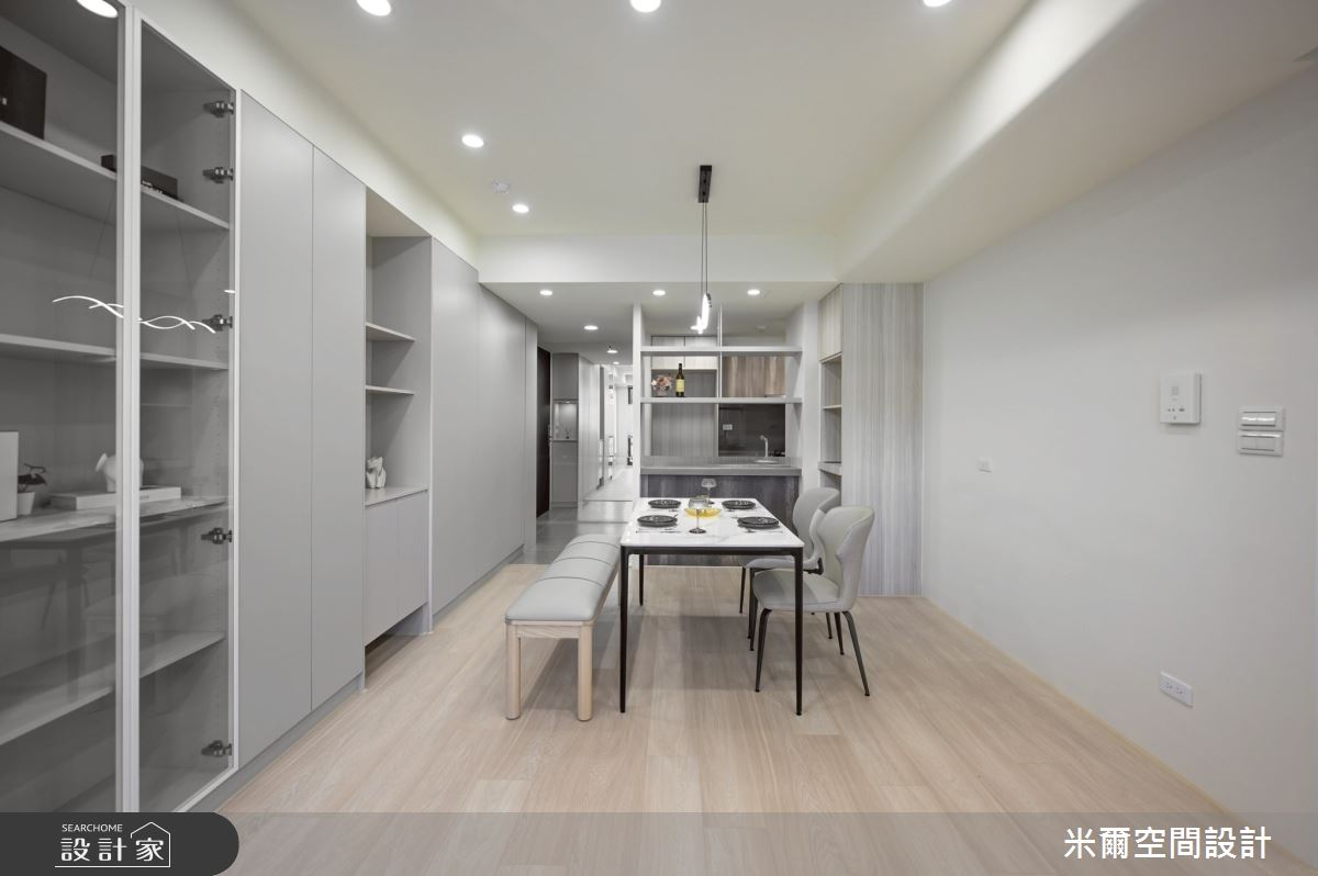 28坪新成屋(5年以下)＿現代風餐廳中島案例圖片＿米爾空間設計＿米爾_學府首席_新竹市之16
