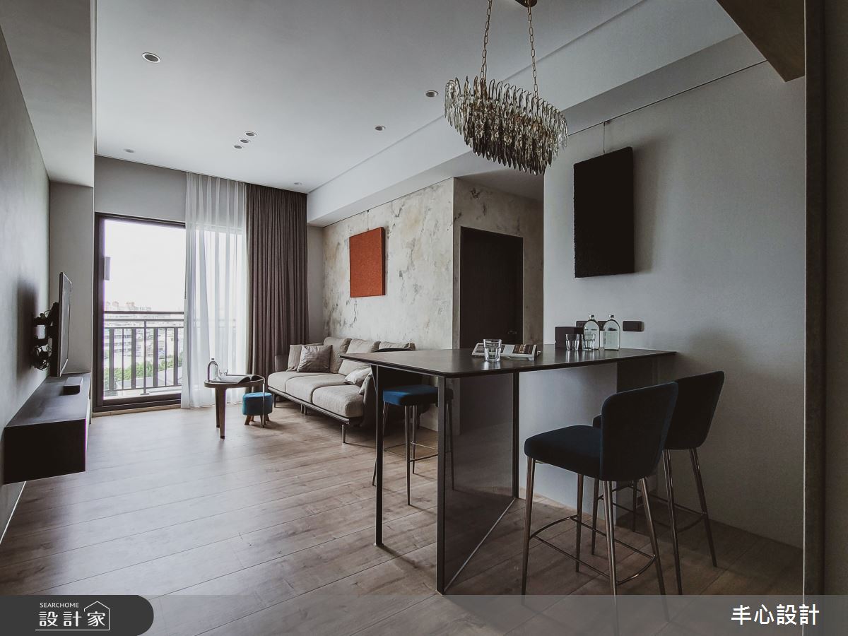 34坪新成屋(5年以下)＿現代風客廳餐廳吧檯中島案例圖片＿丰心設計＿丰心_中山寓所之10