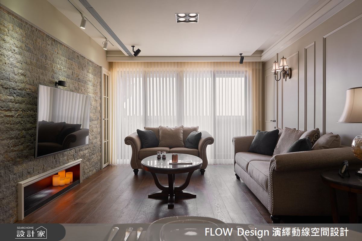 42坪新成屋(5年以下)＿美式風客廳案例圖片＿演繹動線設計公司＿演繹動線_01之1