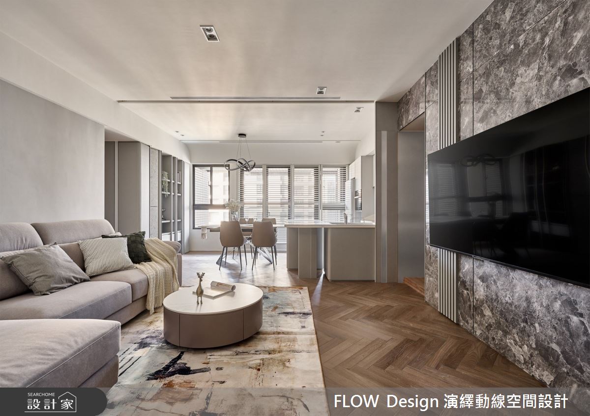 32坪中古屋(5~15年)＿現代風客廳餐廳廚房中島案例圖片＿演繹動線設計公司＿演繹動線_27之3