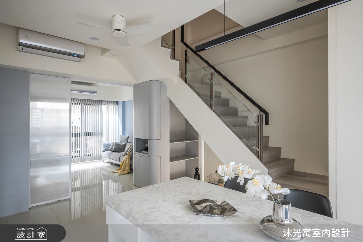 72坪新成屋(5年以下)＿現代風餐廳樓梯中島案例圖片＿沐光寓室內設計＿沐光寓_10之15