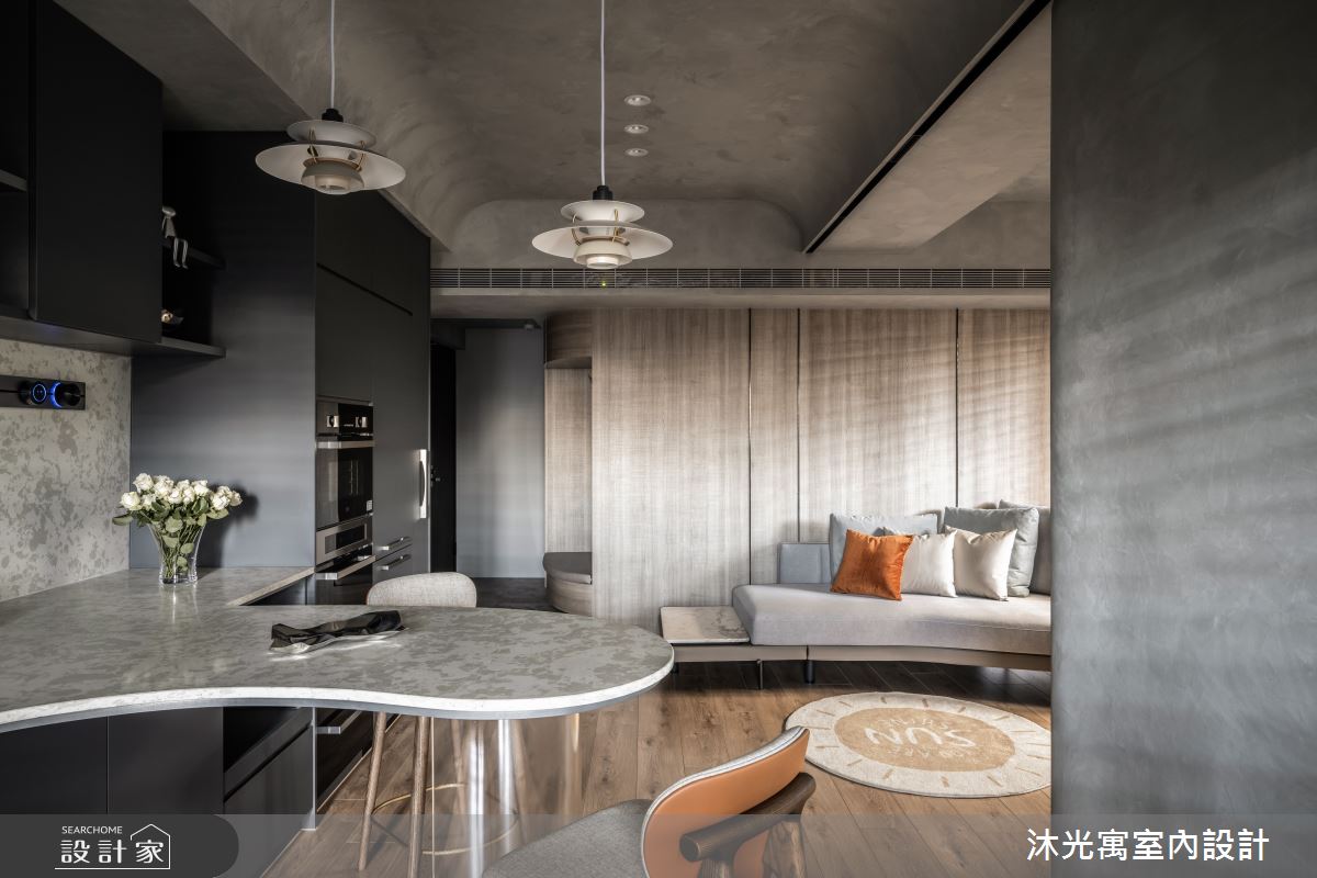 14坪新成屋(5年以下)＿侘寂風客廳餐廳廚房案例圖片＿沐光寓室內設計＿沐光寓_12之13