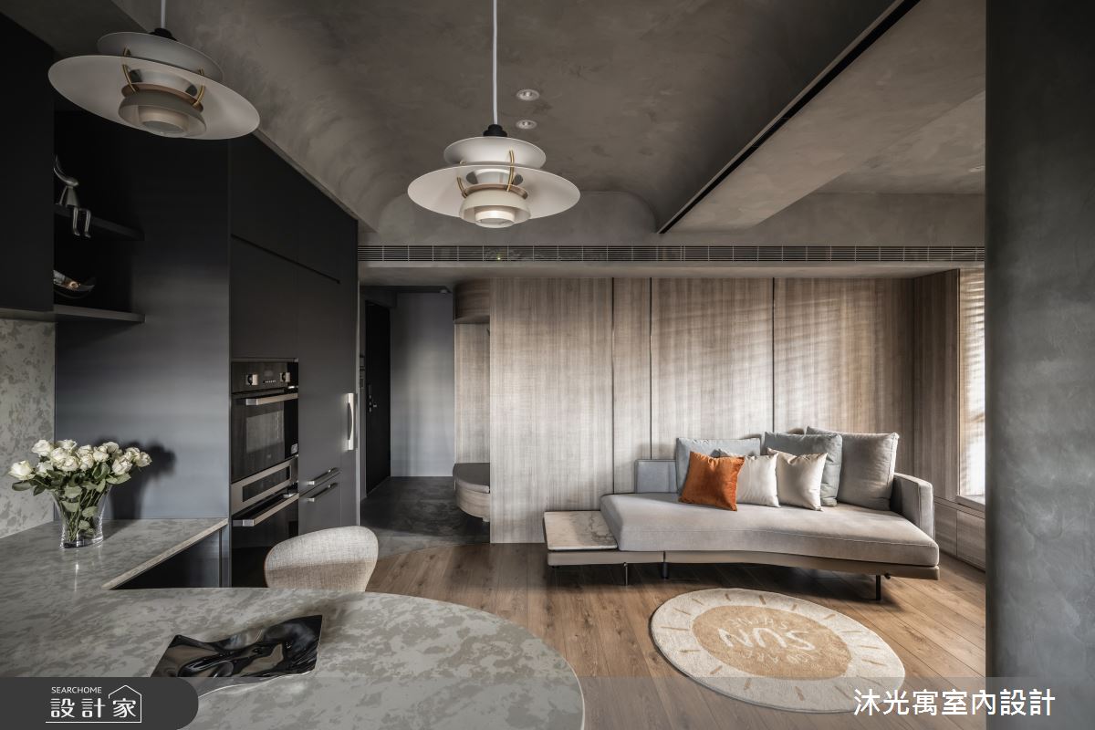 14坪新成屋(5年以下)＿侘寂風客廳餐廳廚房案例圖片＿沐光寓室內設計＿沐光寓_12之14