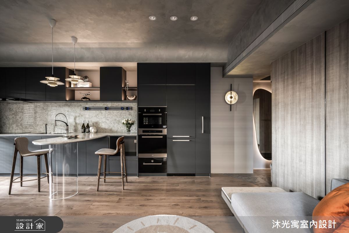 14坪新成屋(5年以下)＿侘寂風客廳餐廳廚房案例圖片＿沐光寓室內設計＿沐光寓_12之6