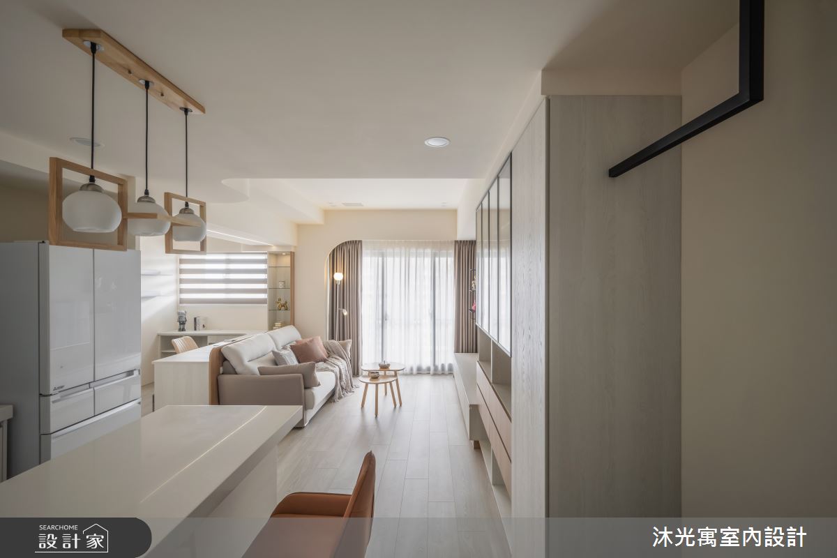 23坪新成屋(5年以下)＿混搭風玄關客廳餐廳吧檯中島案例圖片＿沐光寓室內設計＿沐光寓_14之2