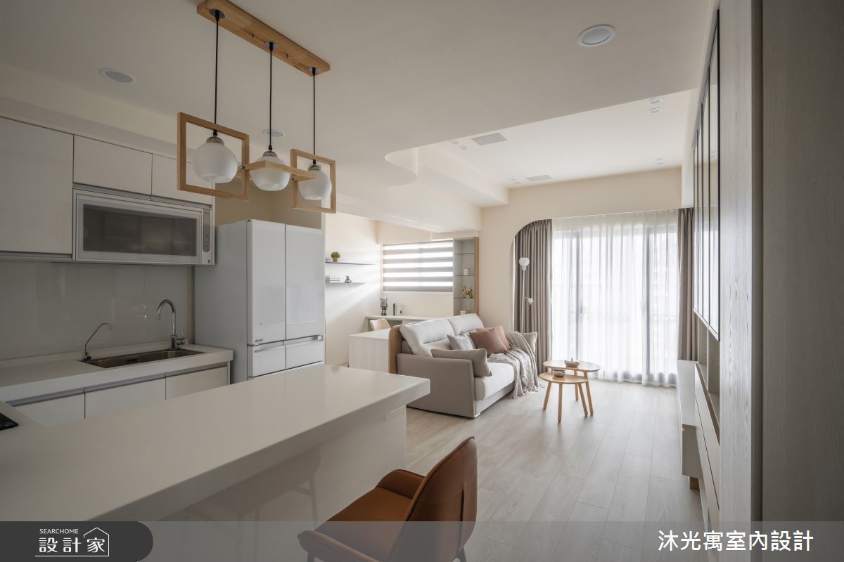 23坪新成屋(5年以下)＿混搭風玄關客廳餐廳廚房吧檯中島案例圖片＿沐光寓室內設計＿沐光寓_14之3