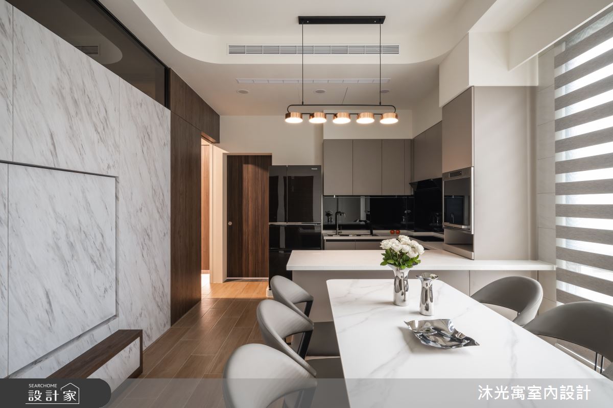 46坪新成屋(5年以下)＿現代風餐廳廚房中島案例圖片＿沐光寓室內設計＿沐光寓_15之18