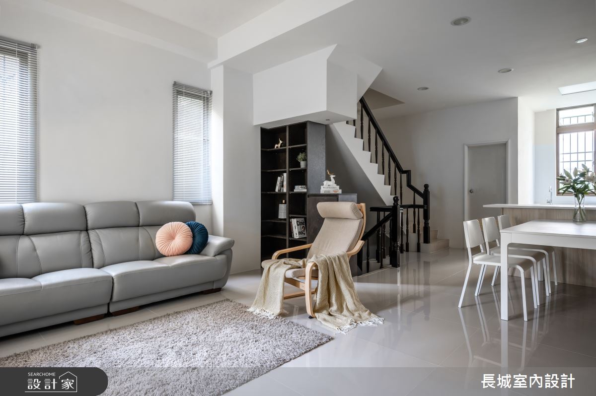 72坪老屋(31~40年)＿簡約風客廳案例圖片＿長城室內設計＿長城_01.三代共居之4